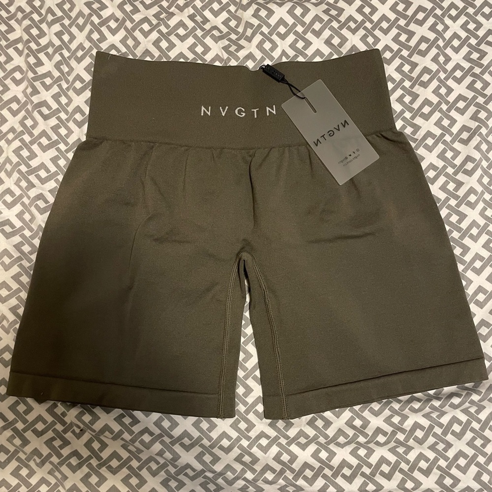 NVGTN - olive bike athletic shorts size small, NWT